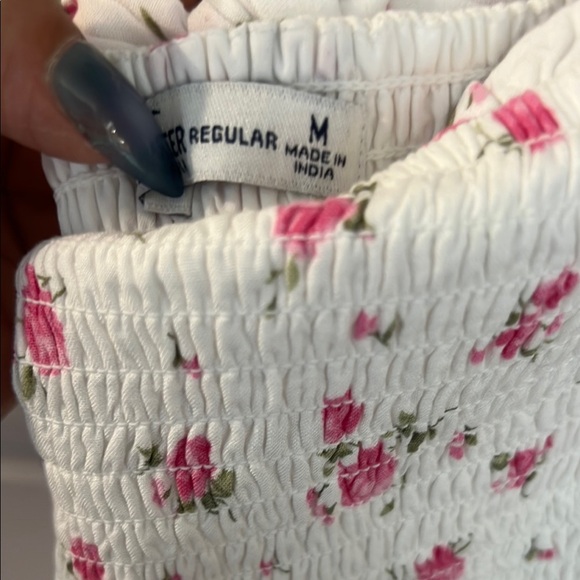 Hollister Floral White and Pink Maxi Dress Medium - Picture 4 of 5